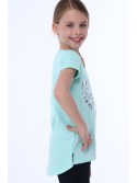 Tricou fete cu imprimeuri de pantofi, menta NDZ8254 - Magazin online - Boutique